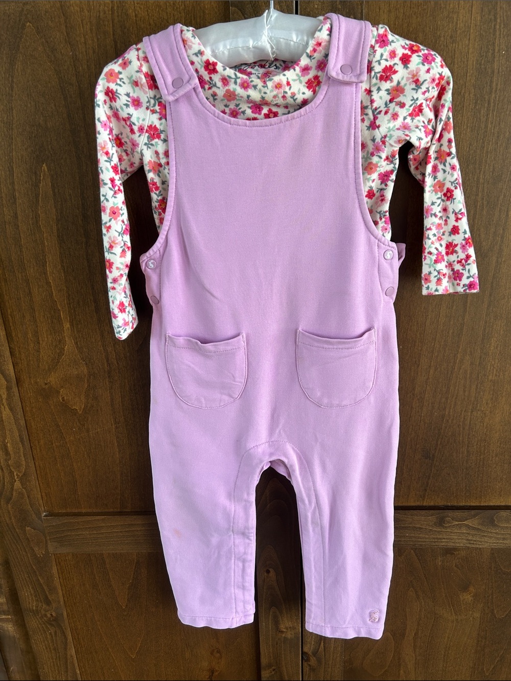 Joules Lilac Overalls with Pink Floral Top